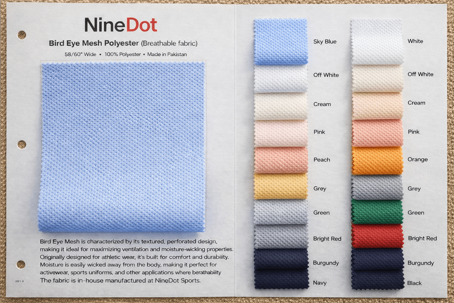 ninedot sports fabric pattern book